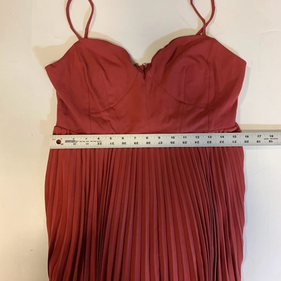 By Anthropologie Women's Sweetheart Bodice Pleated Midi Dress Size L - Picture 14 of 16